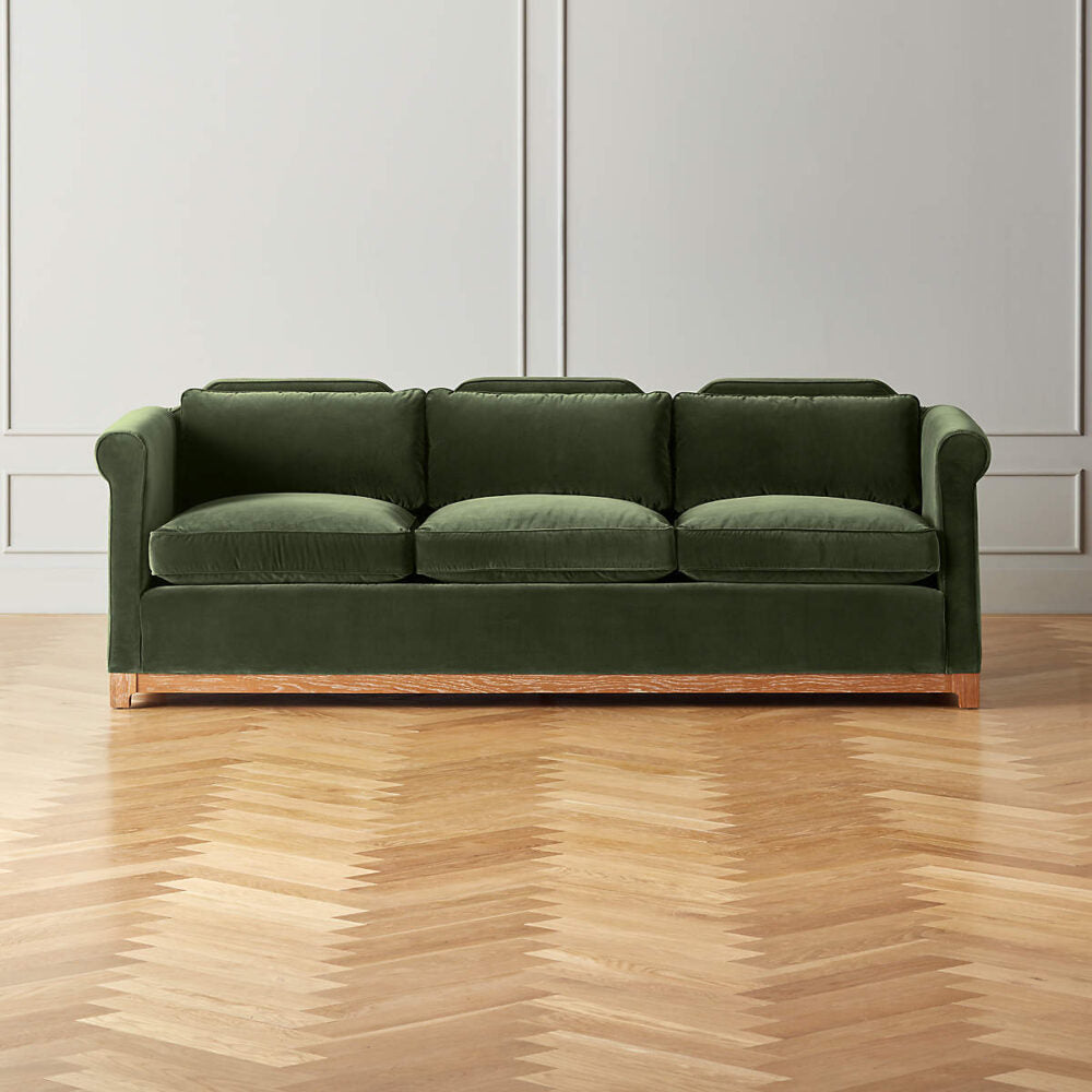 Hartwel Green Velvet Sofa