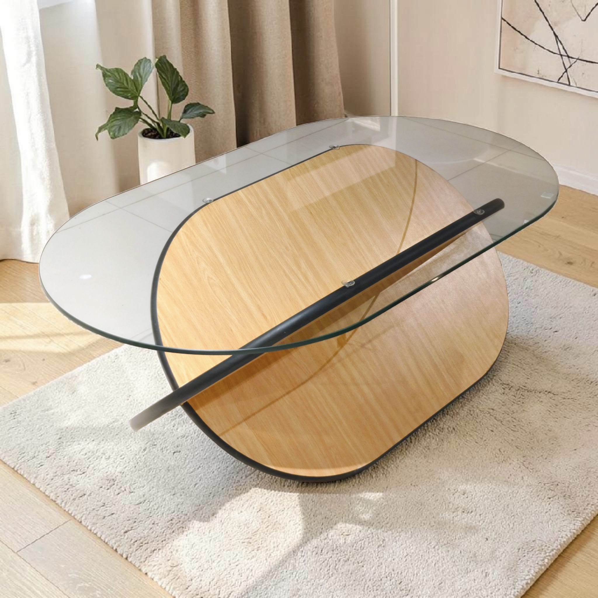 HelixWave Glass Table