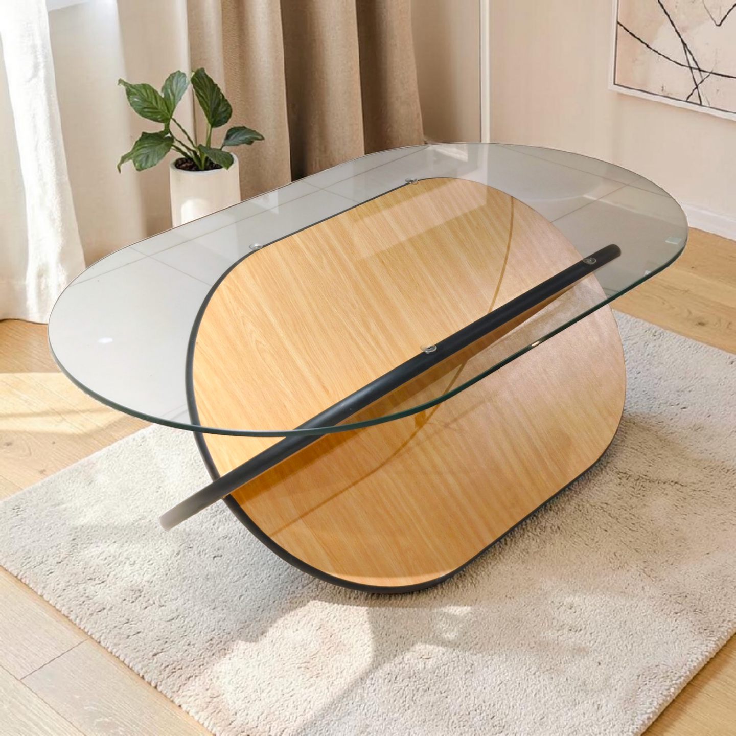 HelixWave Glass Table