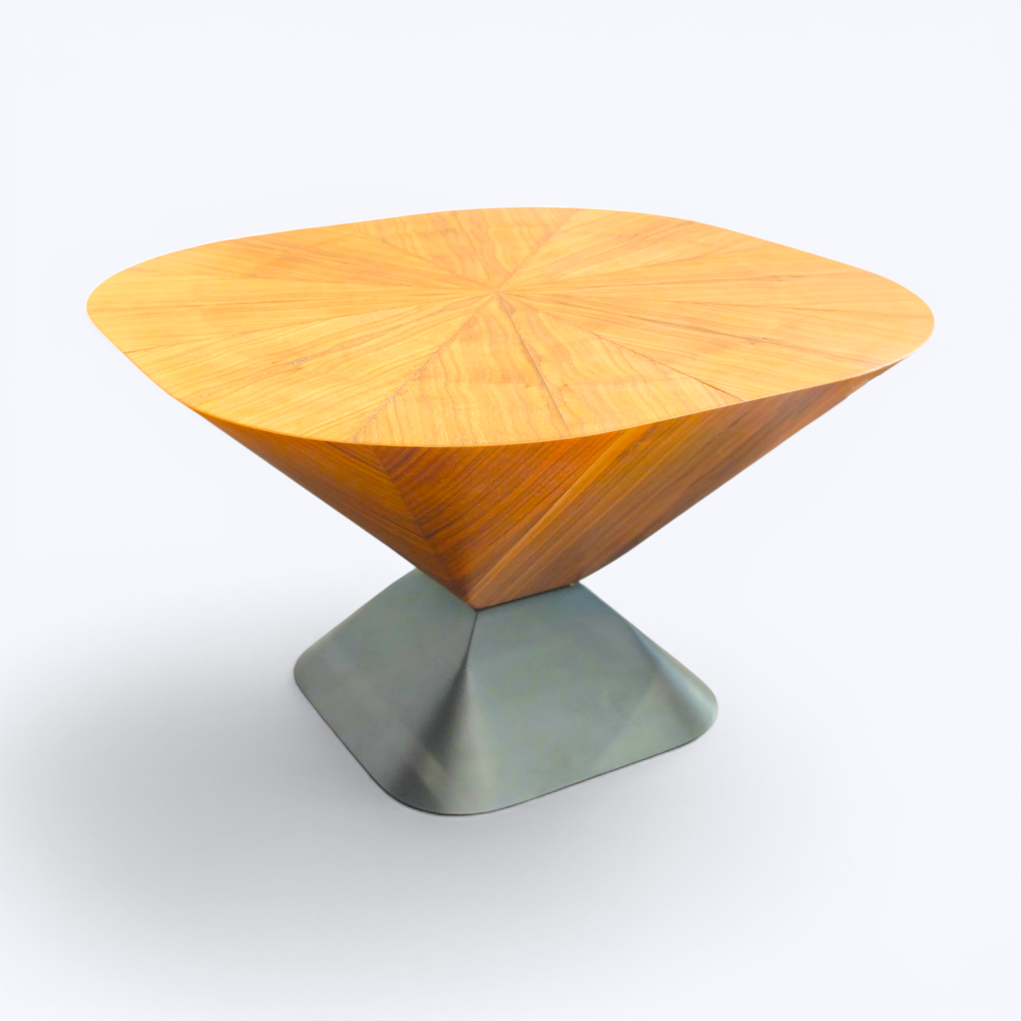 Geometric Wood Veneer Coffee Table Set