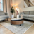 Dual-Top Marble & Leather Coffee Table