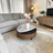 Dual-Top Marble & Leather Coffee Table