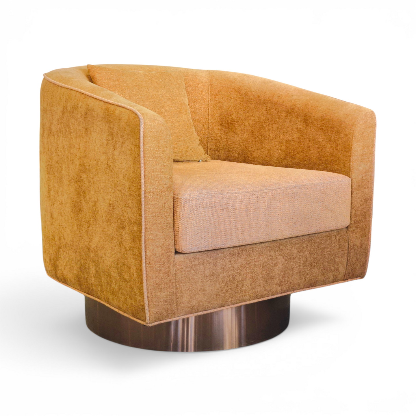 Amber Velvet Swivel Armchair