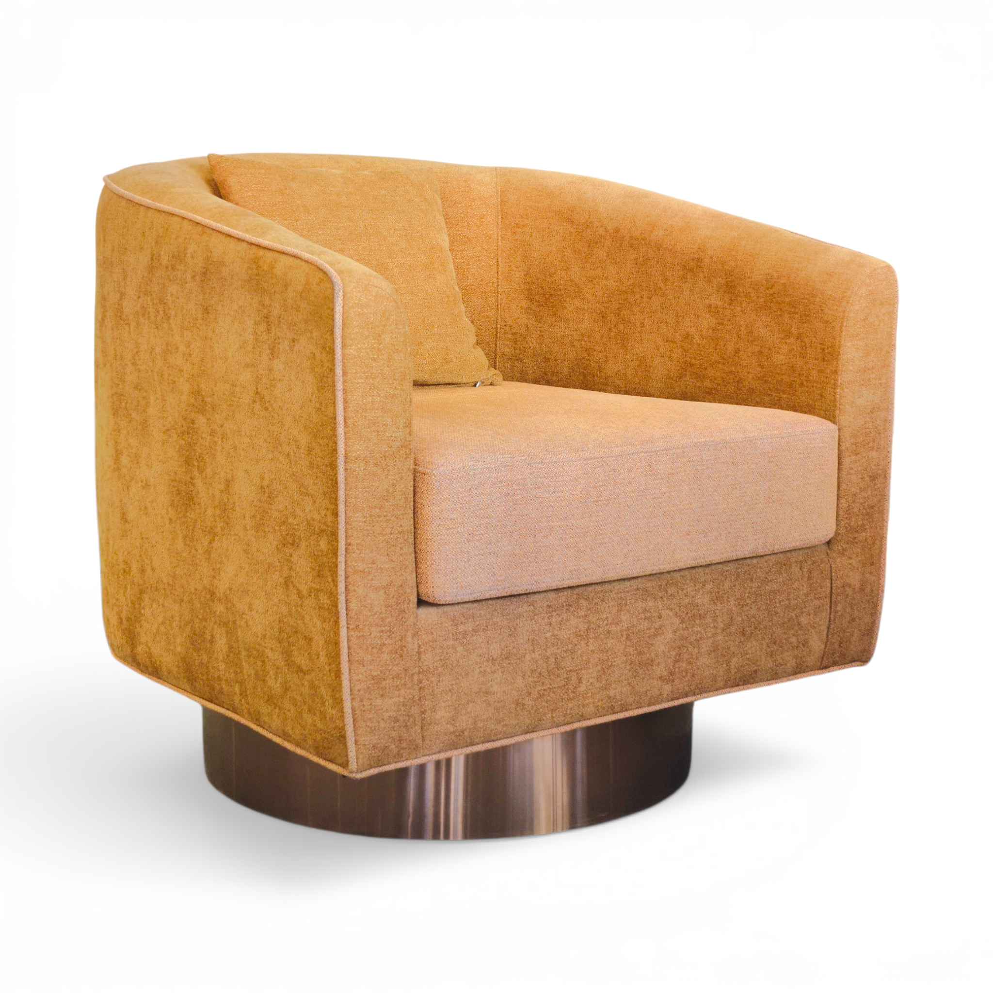 Amber Velvet Swivel Armchair