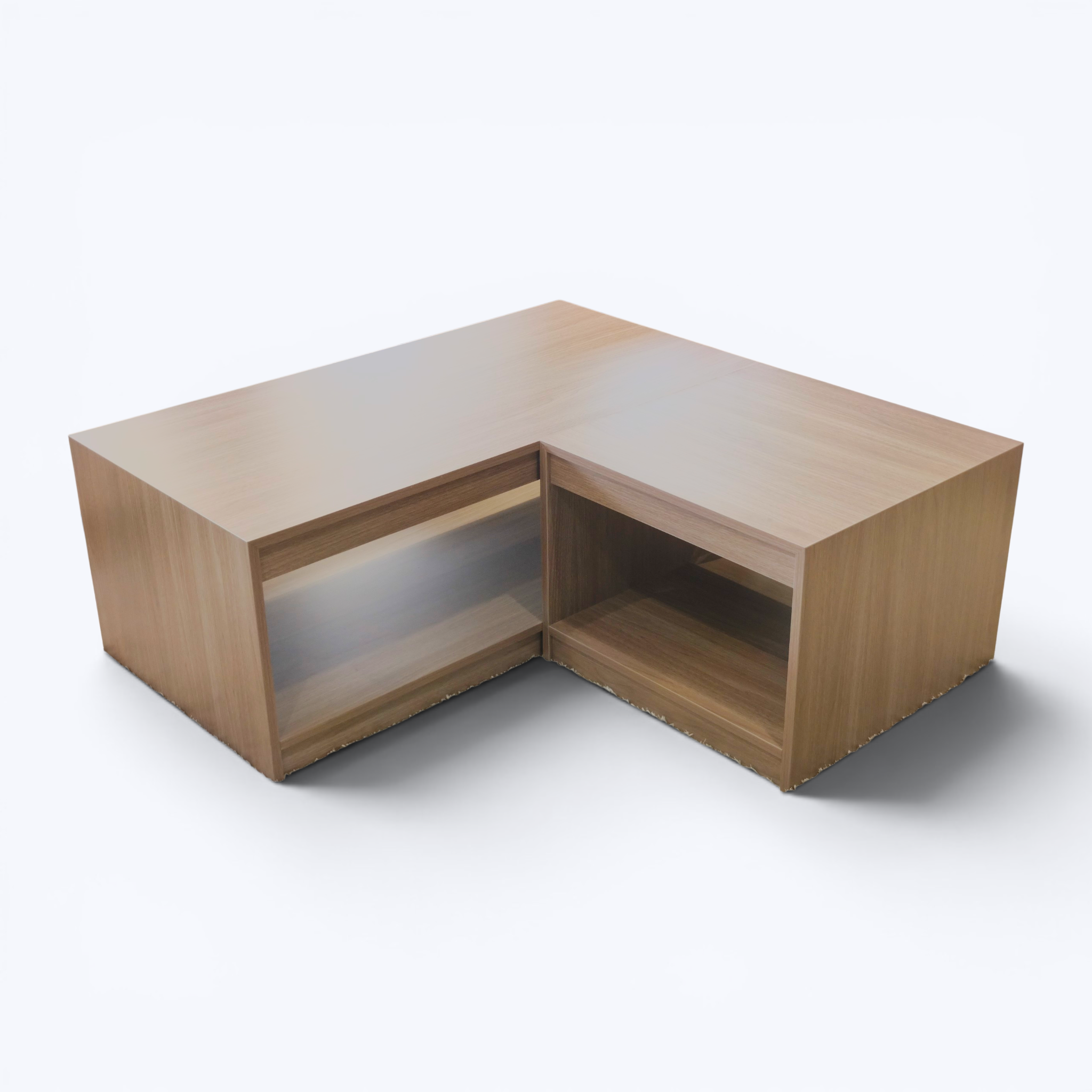 L-Shaped Wooden Coffee Table
