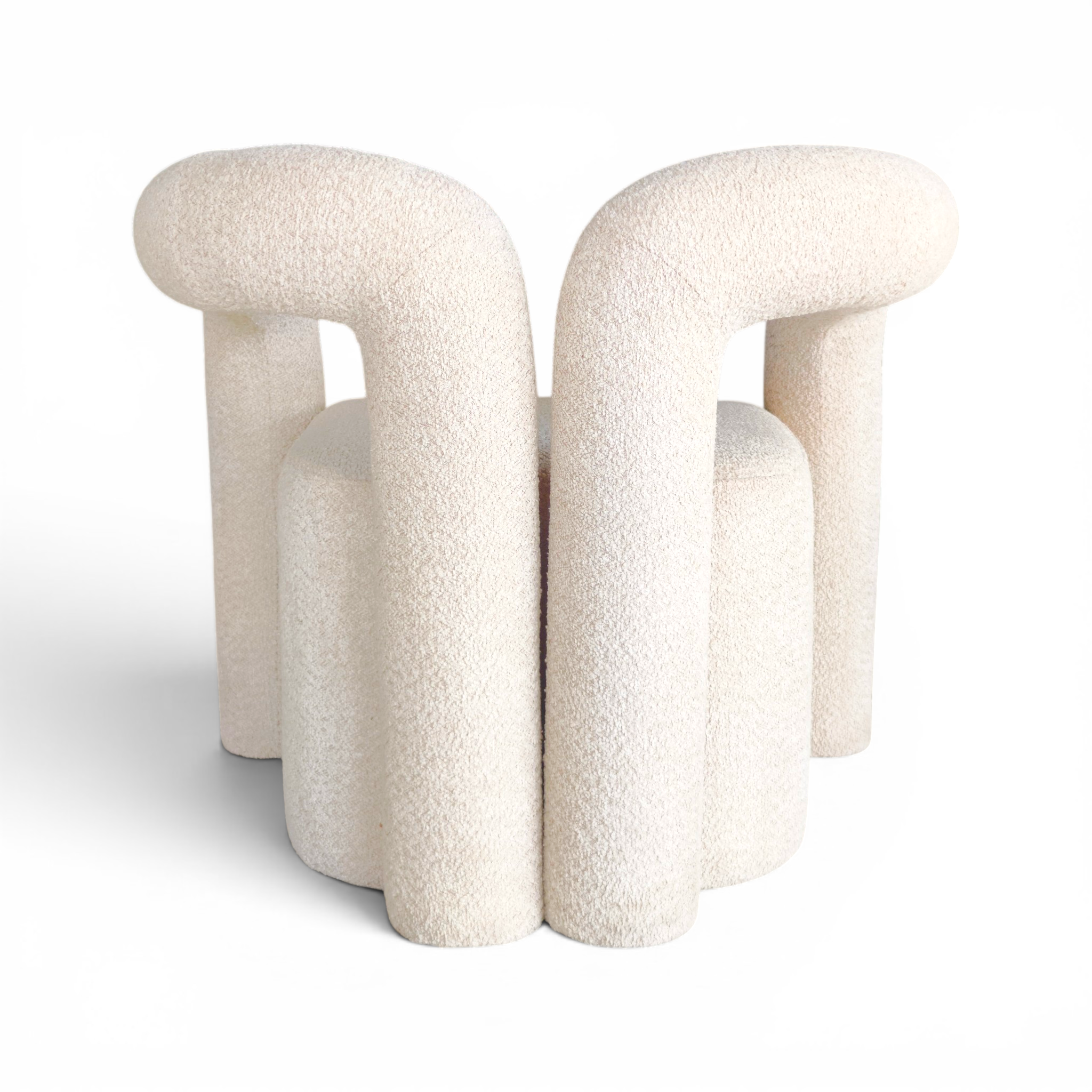 Curved Cream Armchair