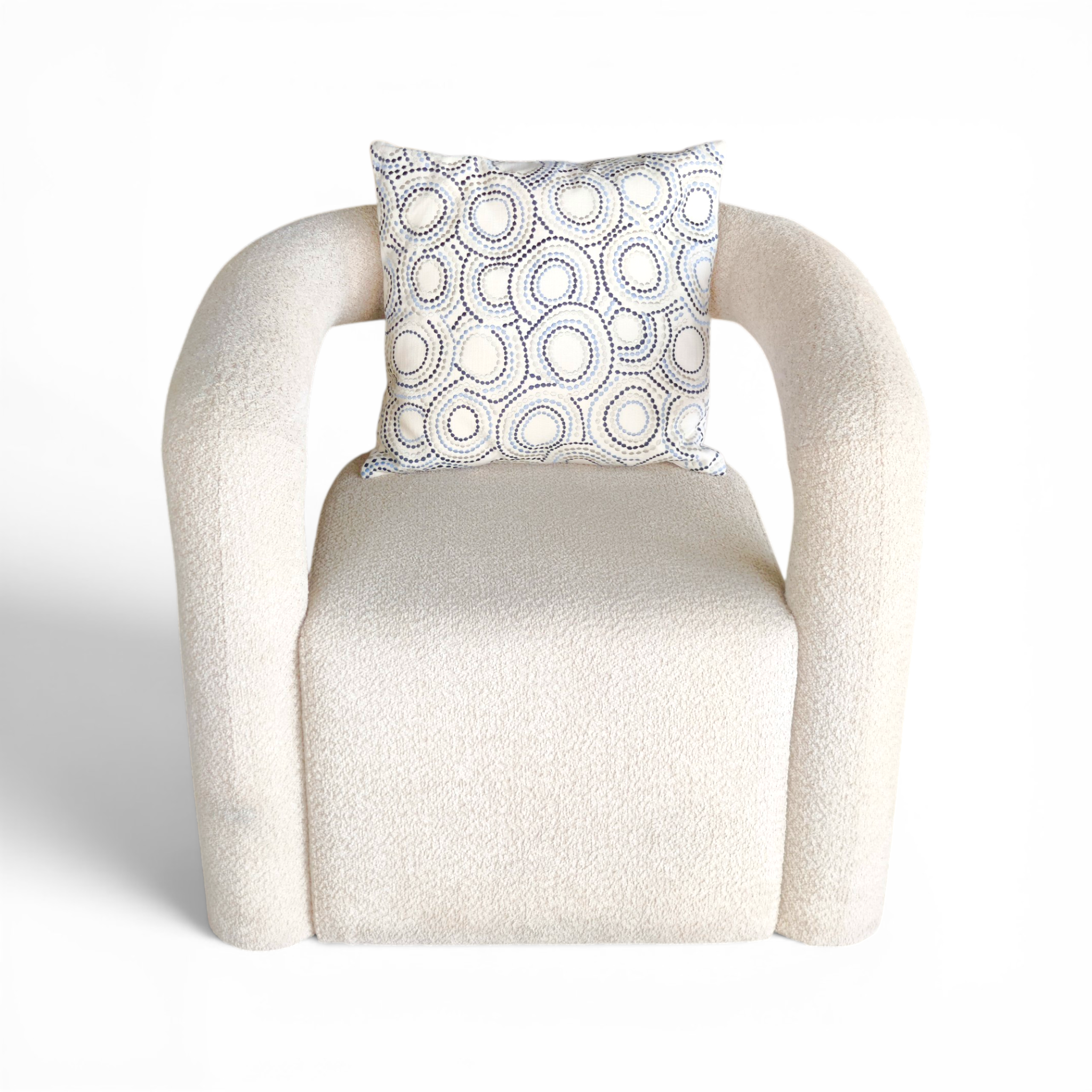 Curved Cream Armchair