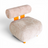 Contemporary Beige Lounge Chair with Orange Accents