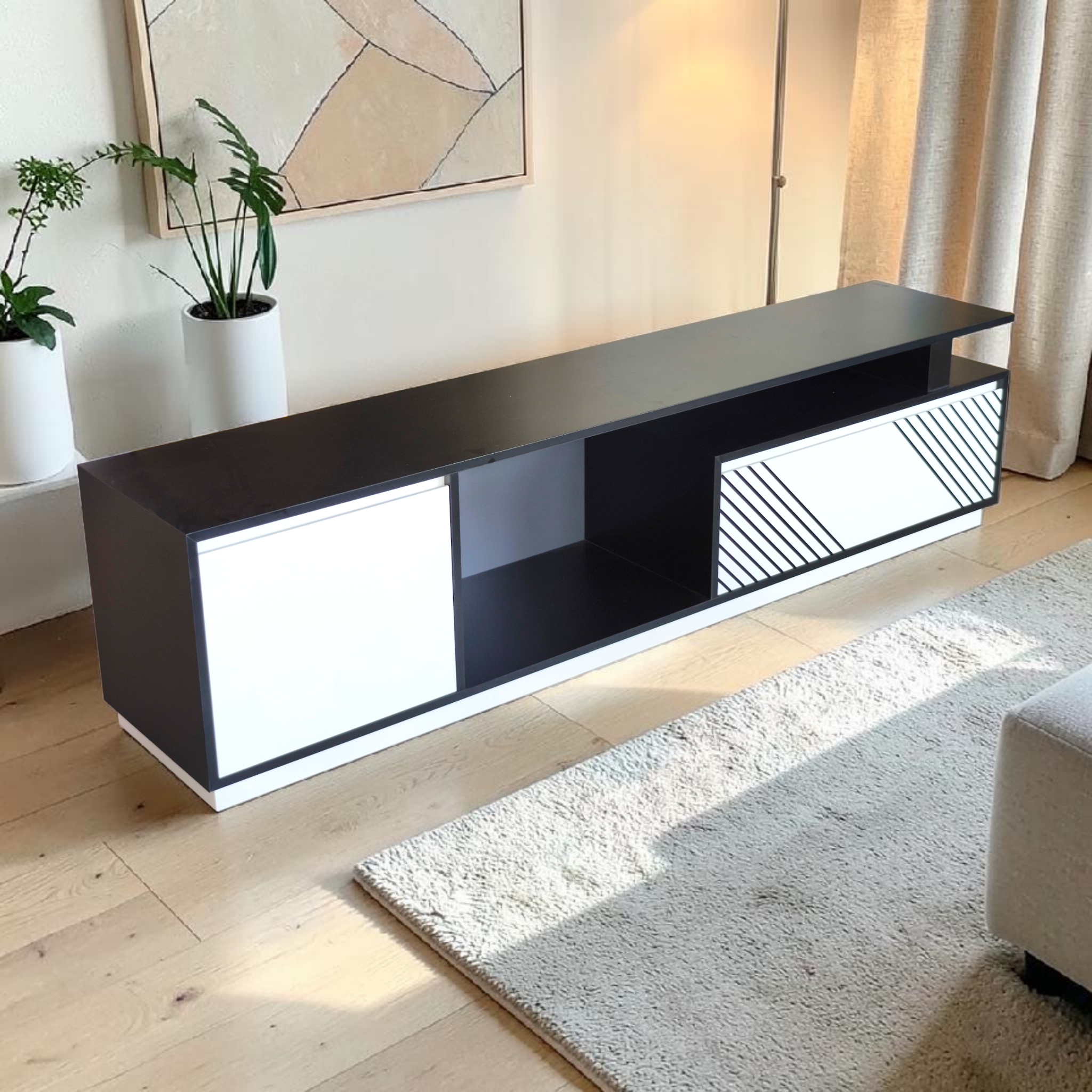 Black & White Modern TV Console