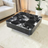 Black Marble Coffee Table with Dual Drawers