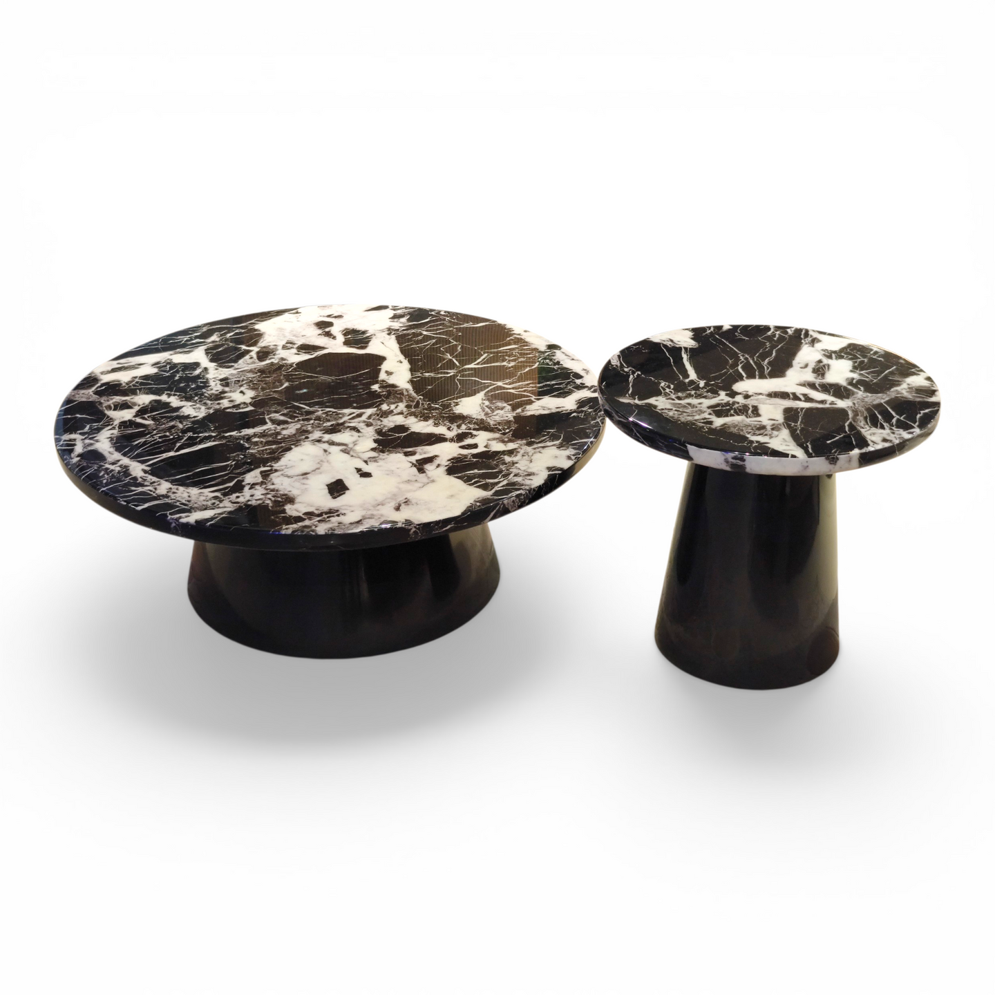 Black & White Marble Nesting Tables 1+1