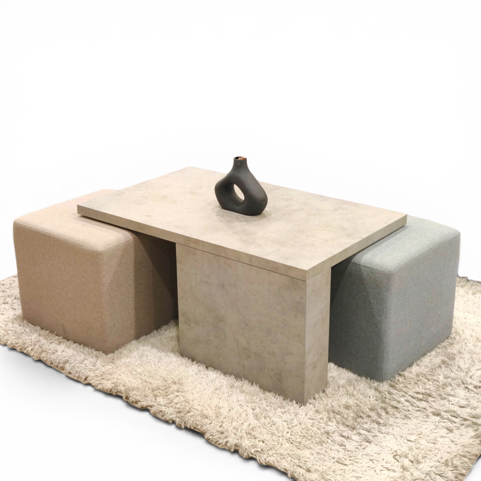 Harver Coffee Table with Upholstered Ottomans (Enjoy a one-time discount on limited stock)