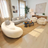 Dual Round Marble & Glass Coffee Table Set