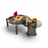 Dual Round Marble & Glass Coffee Table Set