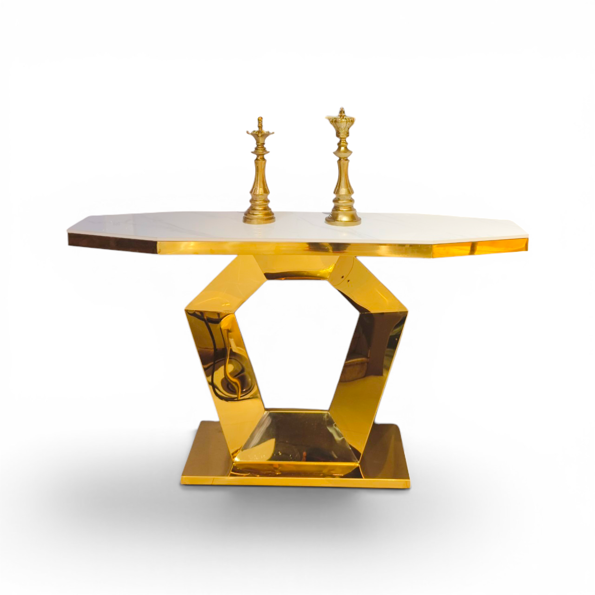 Luxury Geometric Gold Accent Table