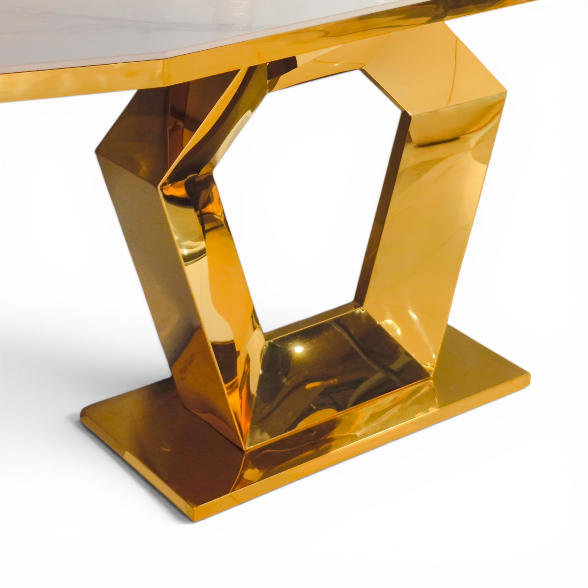 Luxury Geometric Gold Accent Table