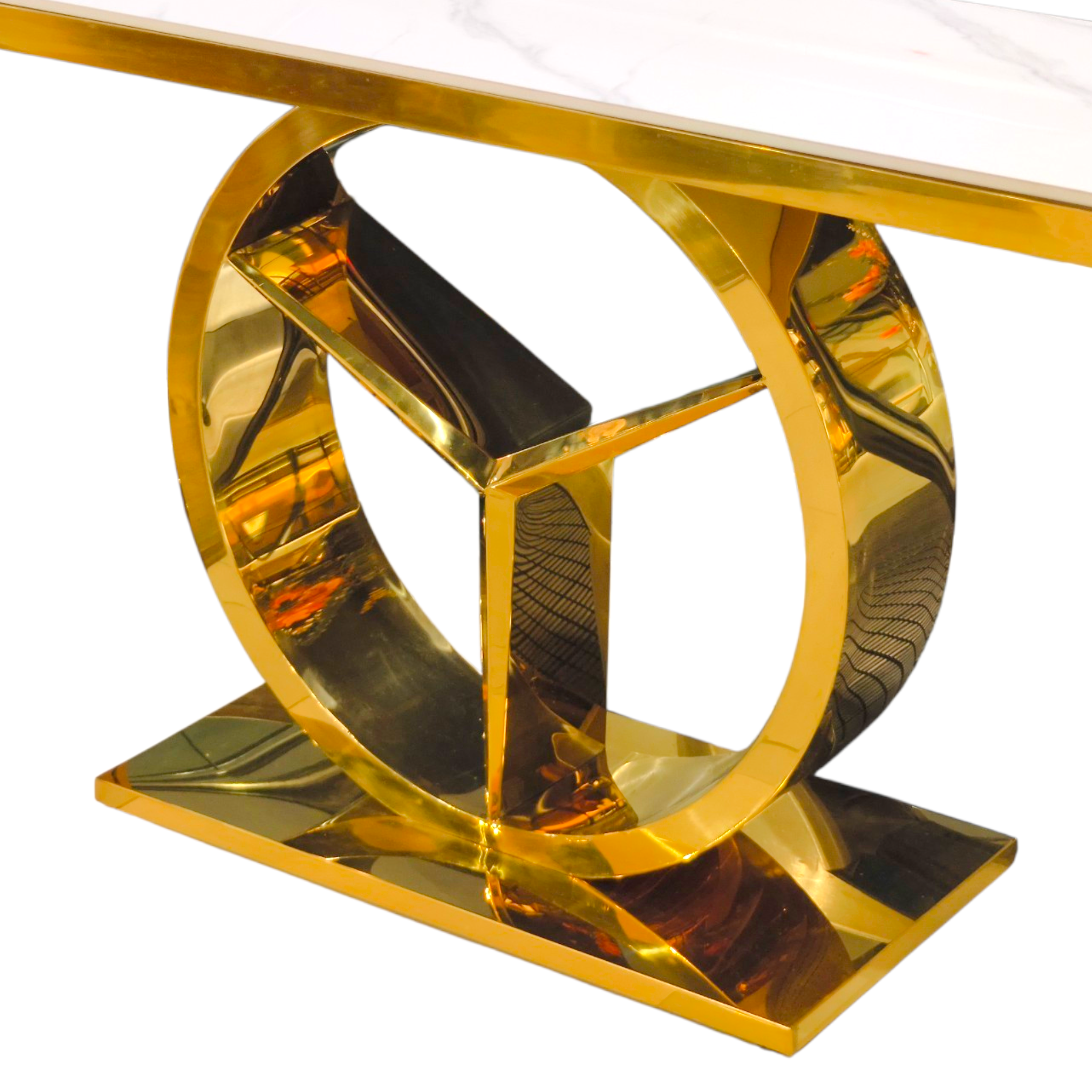 Modern Gold Ring Marble Table