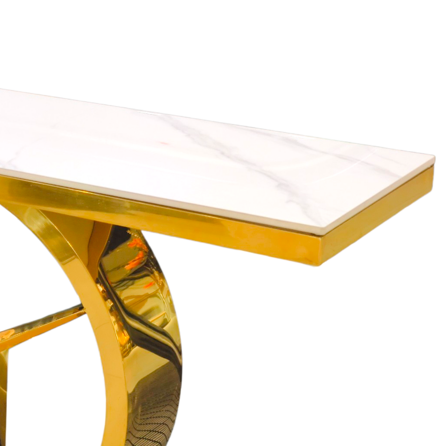 Modern Gold Ring Marble Table
