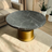 Modern Round Marble Table with Dual-Tone Cylindrical Base