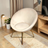 Modern Bowl‑Shaped Accent Chair with Gold Metal Base