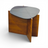 Geometric X‑Base Side Table with Dark Sculpted Top
