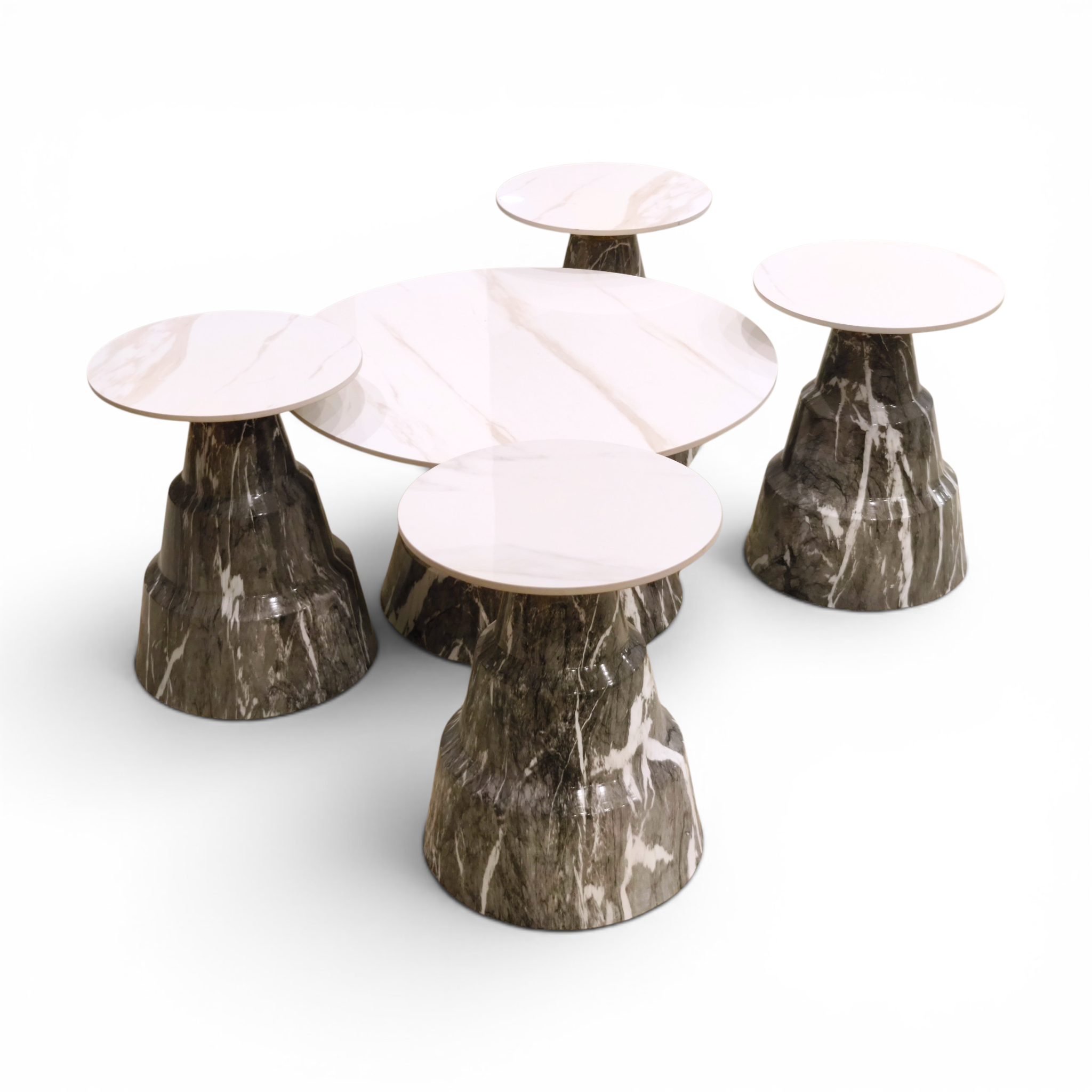 Sculpted Stone Nesting Tables – Modern Luxury Set