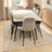 Marble‑Top Dining Table with Six Upholstered Chairs – Modern Minimalist Set