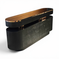 Black Textured Sideboard with Copper Accents