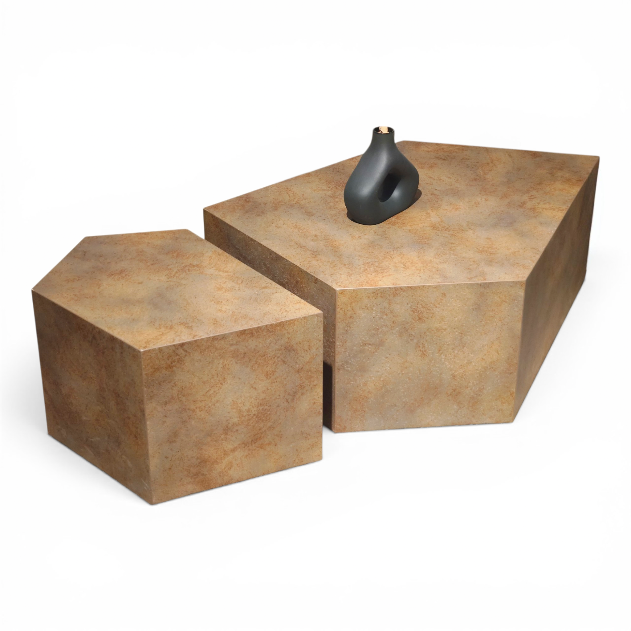 Geometric Dual Block Coffee Table Set