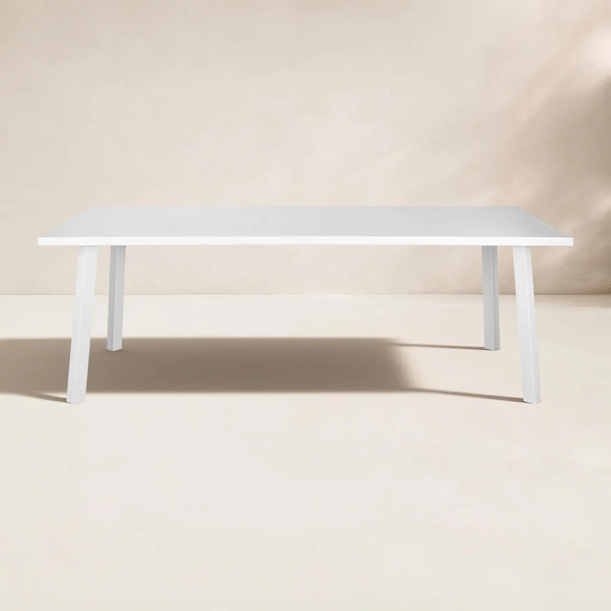 White Pearl Aluminum Outdoor Dining Table