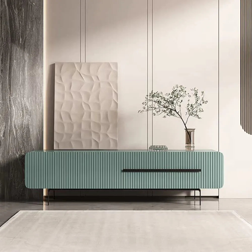 Korel Beige Fluted TV Stand