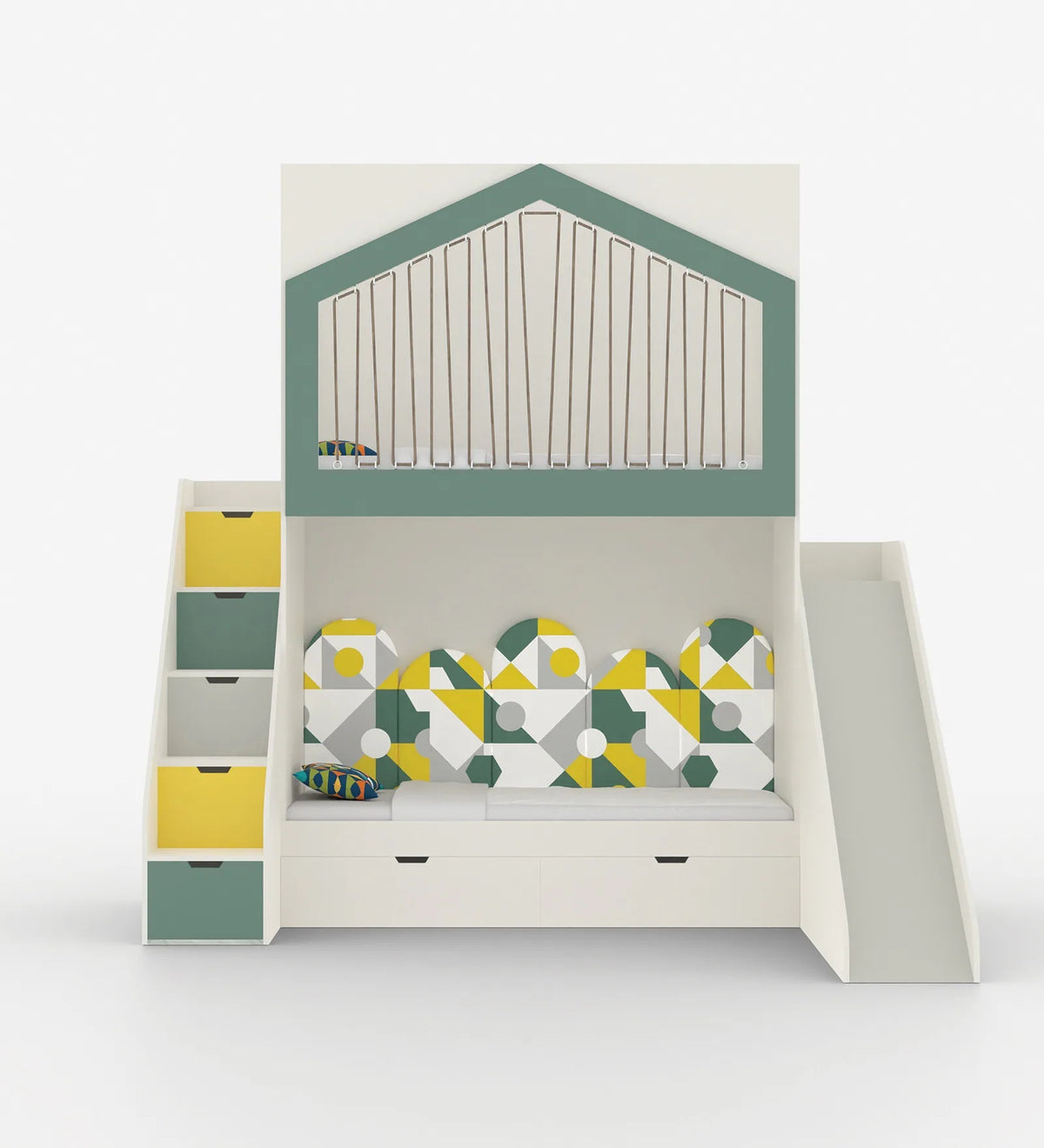 LumiNest Bunk Bed with Slide & Storage