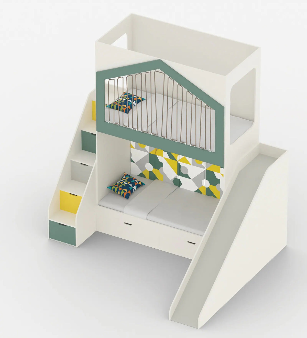 LumiNest Bunk Bed with Slide & Storage