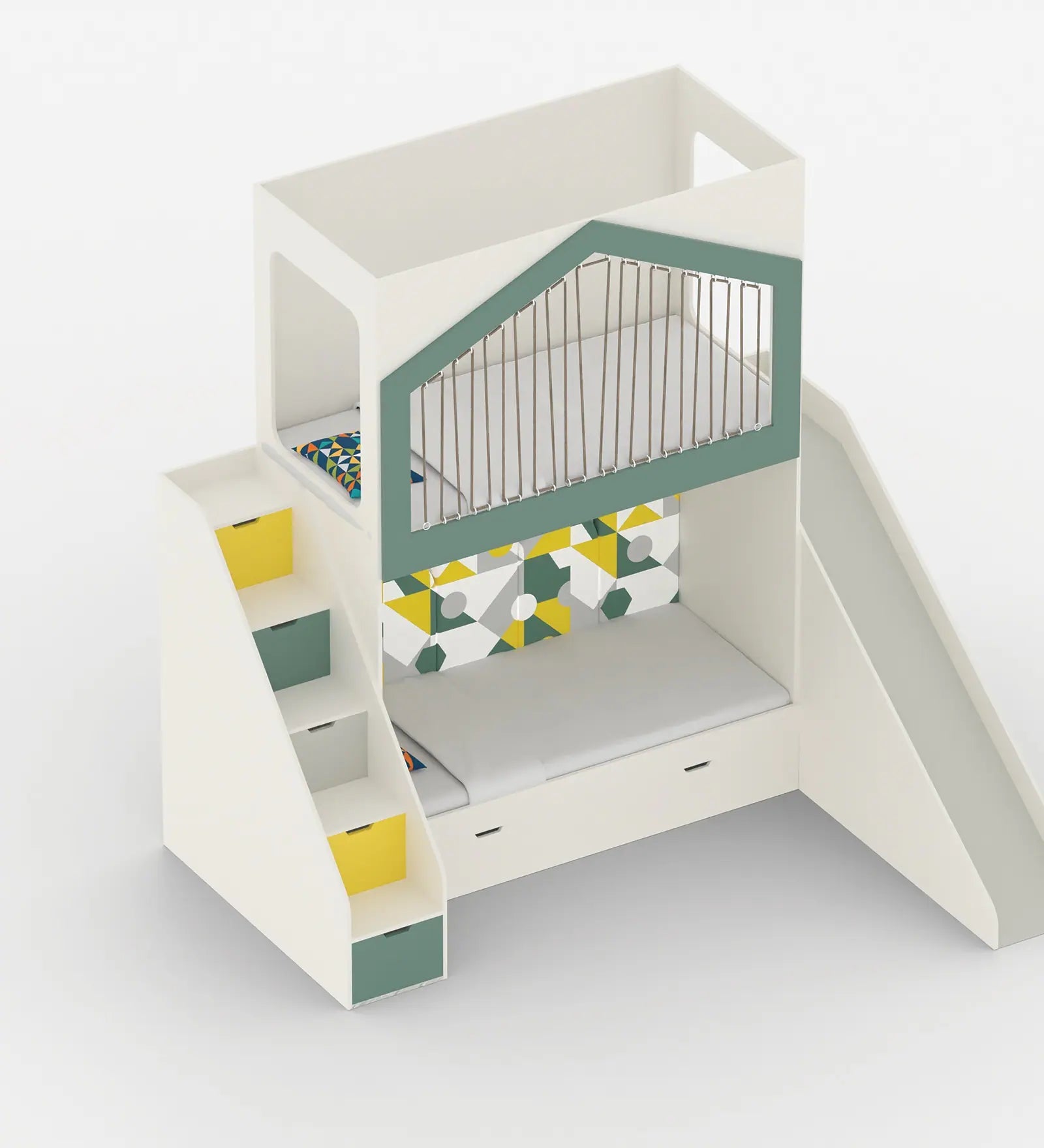 LumiNest Bunk Bed with Slide & Storage