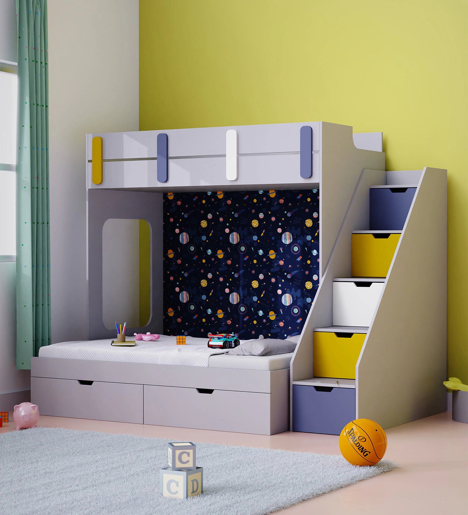 Lunara Kids Bunk Bed with Trundle