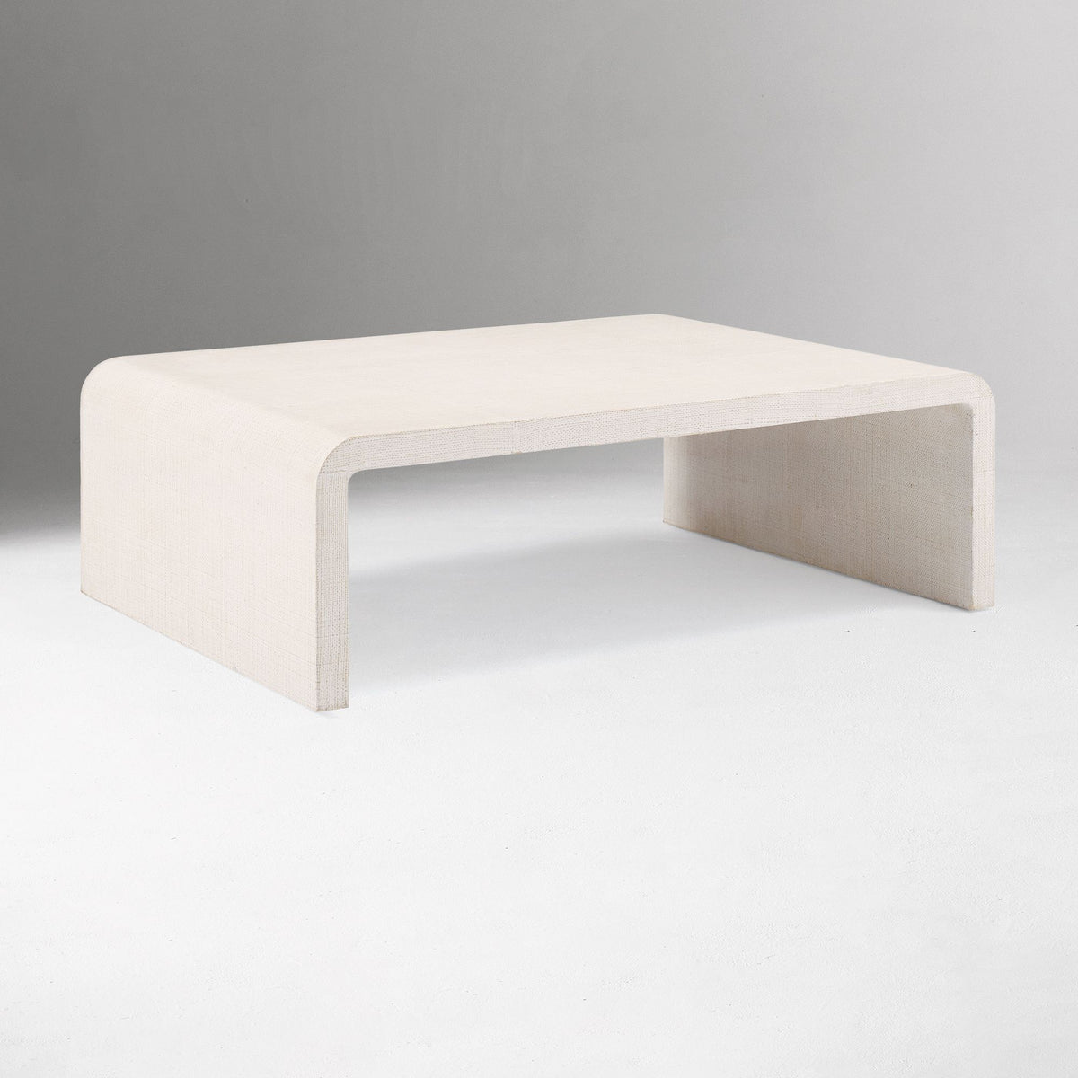 Lunara Whitewash Raffia Coffee Table