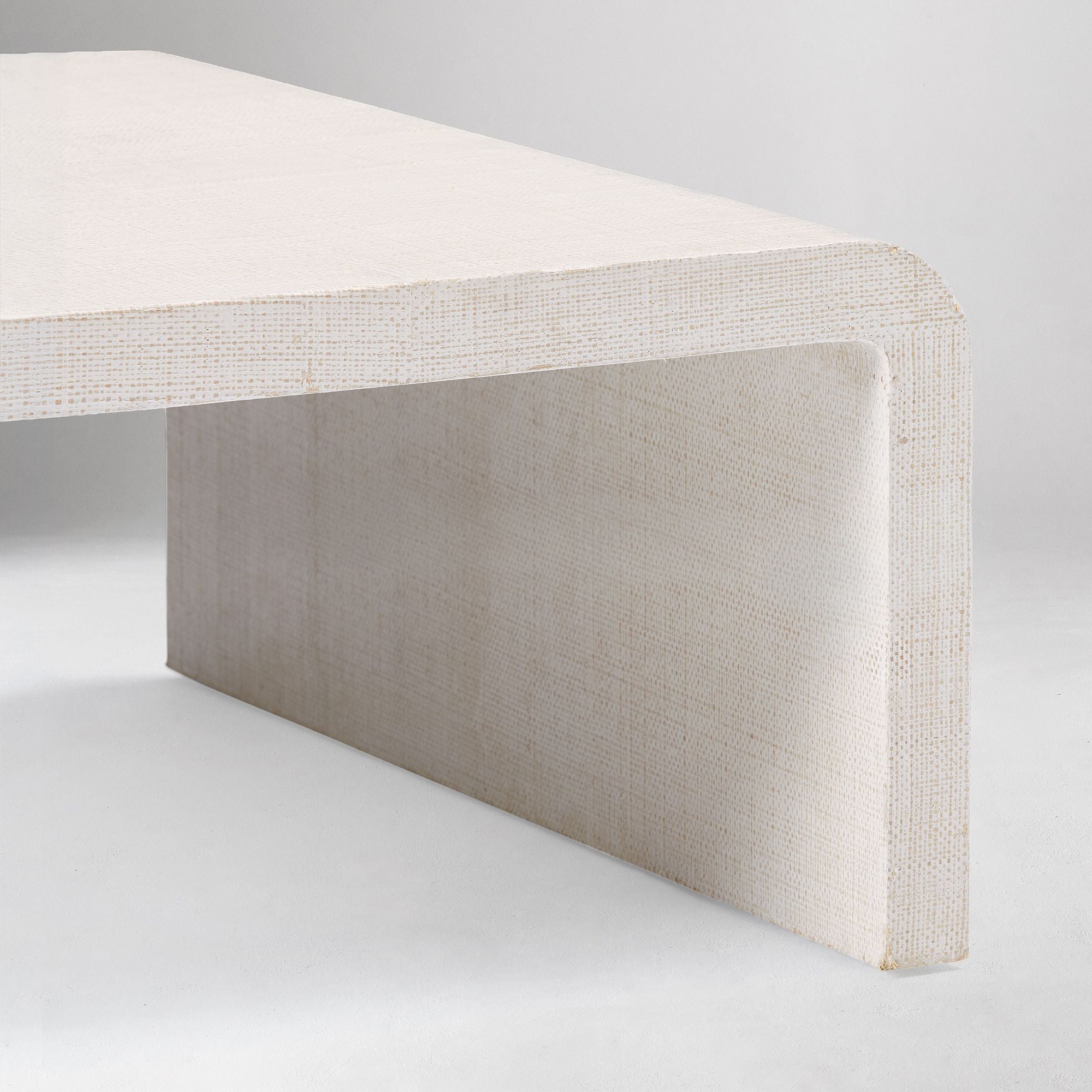 Lunara Whitewash Raffia Coffee Table