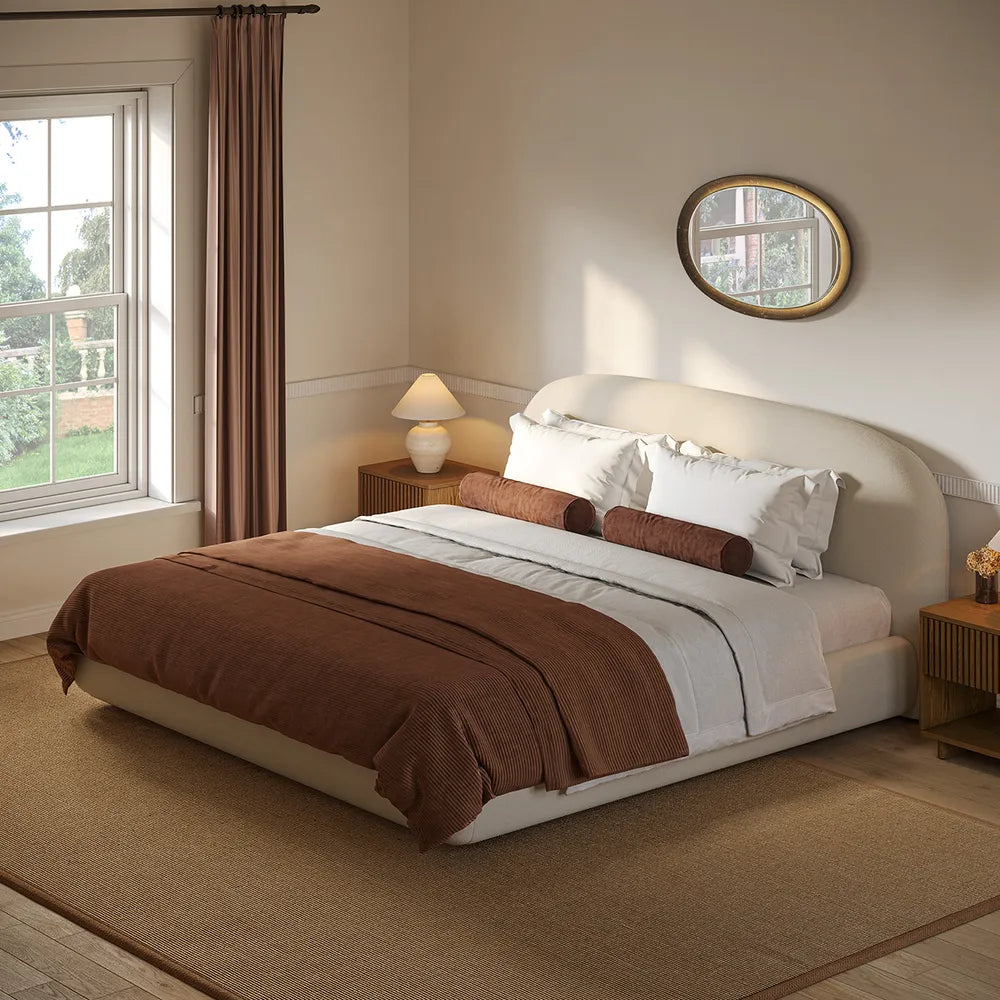 Lovely Upholstered Curve Bed