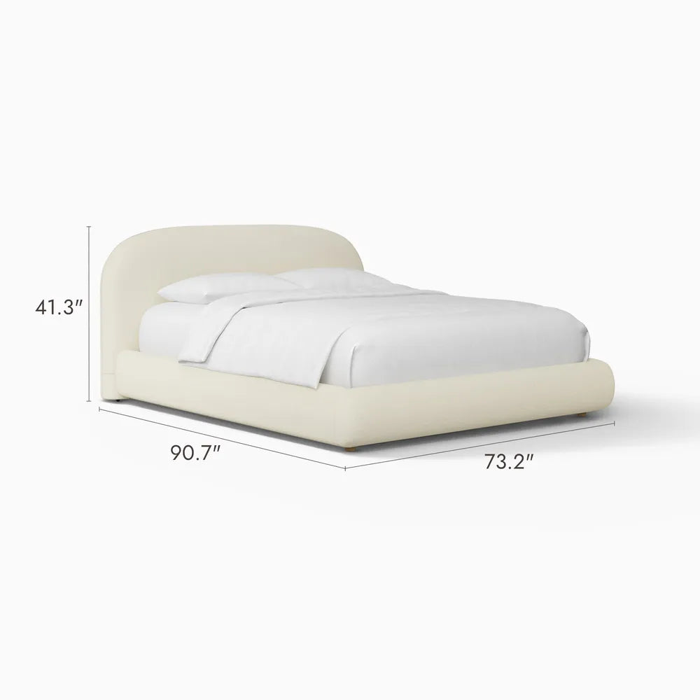 Lovely Upholstered Curve Bed