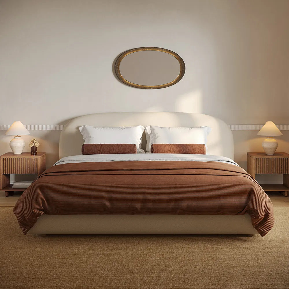 Lovely Upholstered Curve Bed