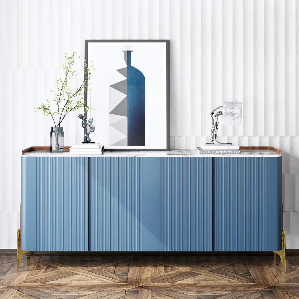 Navy Blue Sideboard Buffet Cabinet