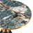 Luxe Verde Marble Side Table with Brass Collar & Matte Black Pedestal Base