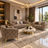 Classic Chesterfield-Style 6-Seater Sofa Set (3+2+1) with Gold Accent Legs | Customizable Size & Color