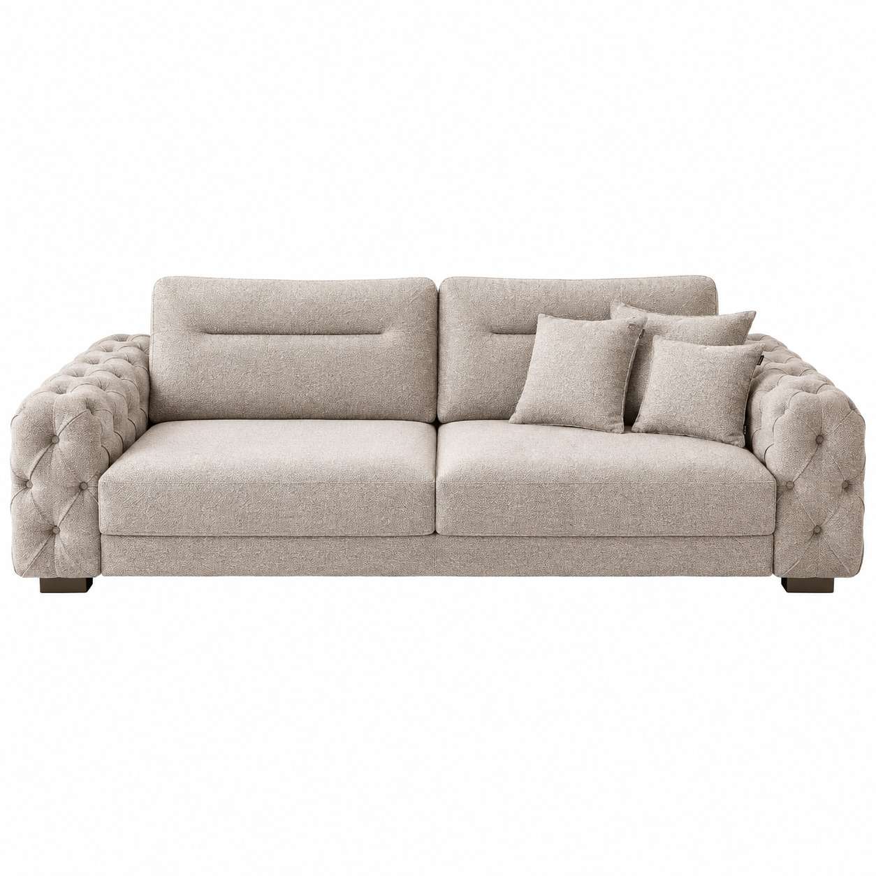 Modern Beige 5-Seater Sofa Set (3+1+1) with Adjustable Backrest Mechanism