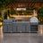 Thor Kitchen 4-Piece Modular Outdoor Kitchen Island - Grey