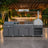 Thor Kitchen 4-Piece Modular Outdoor Kitchen Island - Grey