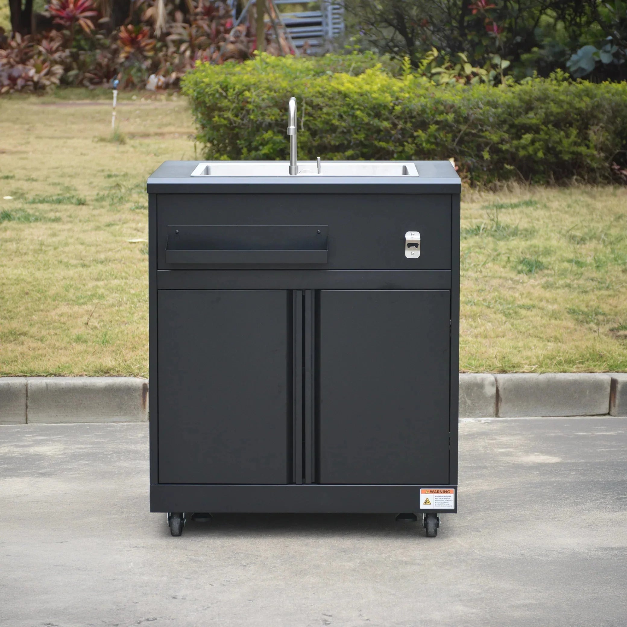 Thor Kitchen 4-Piece Modular Outdoor Kitchen Island with Grill, Sink, and Storage