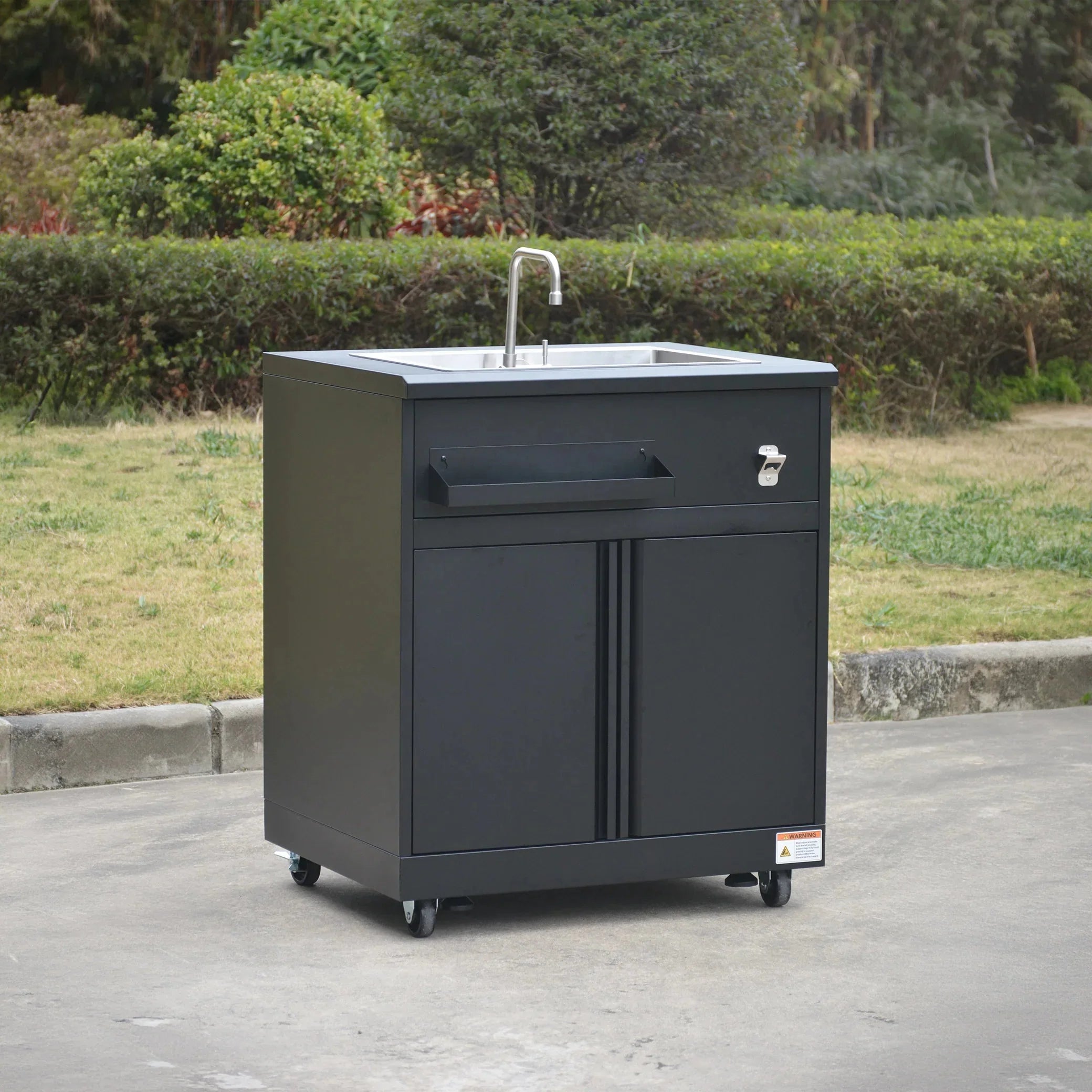 Thor Kitchen 4-Piece Modular Outdoor Kitchen Island with Grill, Sink, and Storage
