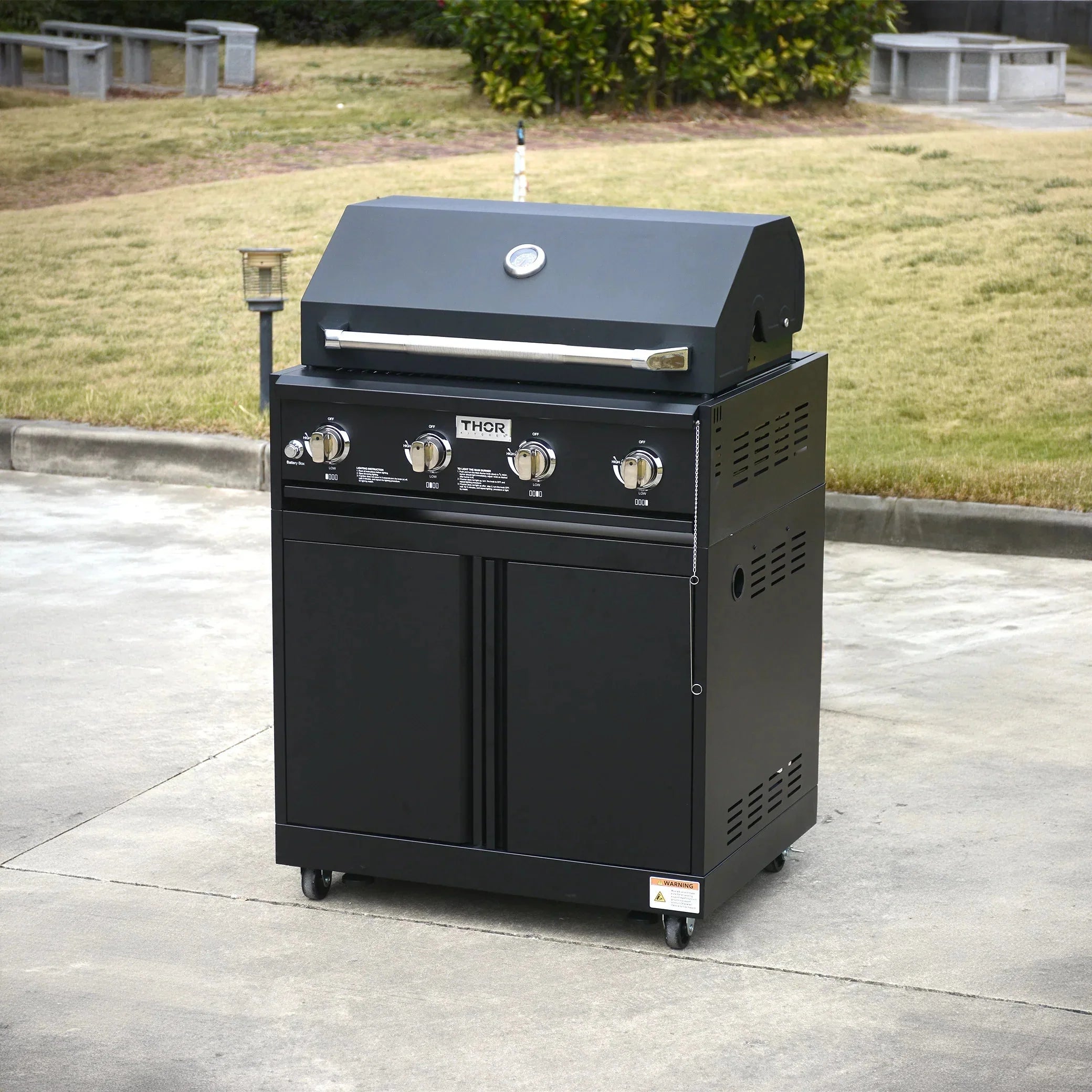 Thor Kitchen 4-Piece Modular Outdoor Kitchen Island with Grill, Sink, and Storage