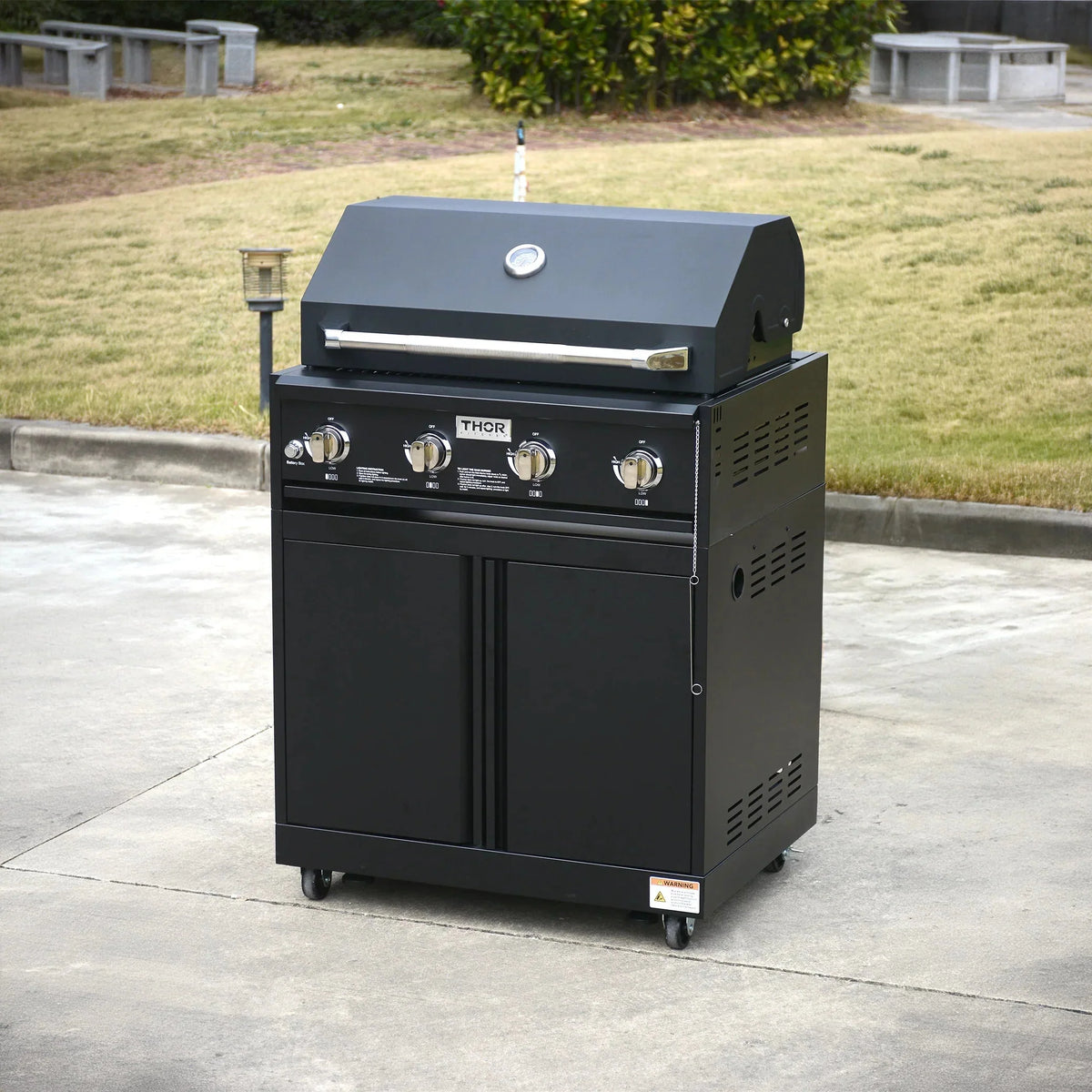 Thor Kitchen 4-Piece Modular Outdoor Kitchen Island with Grill, Sink, and Storage